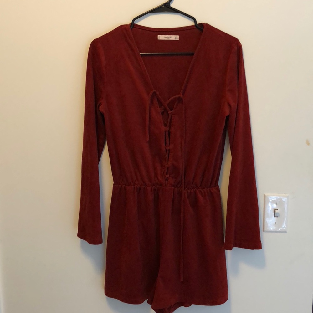 Suede mango romper in medium , never been worn